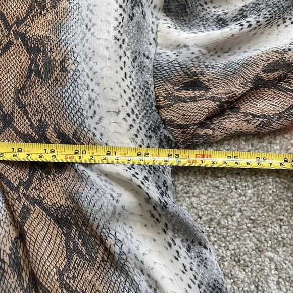 NWT Entro Python Print Babydoll Mini Dress Puff Sleeves Boho Chic Size Large - Picture 12 of 13